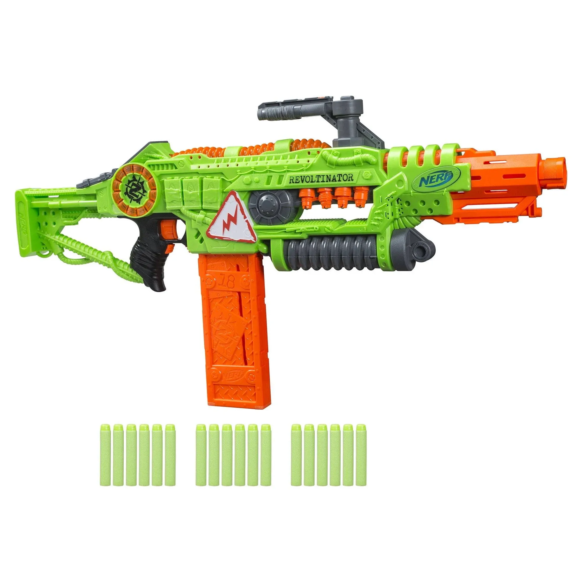 Nerf Revoltinator Zombie Strike Toy Blaster with Motorized Lights Sounds & 18 Official Darts for Kids, Teens, & Adults