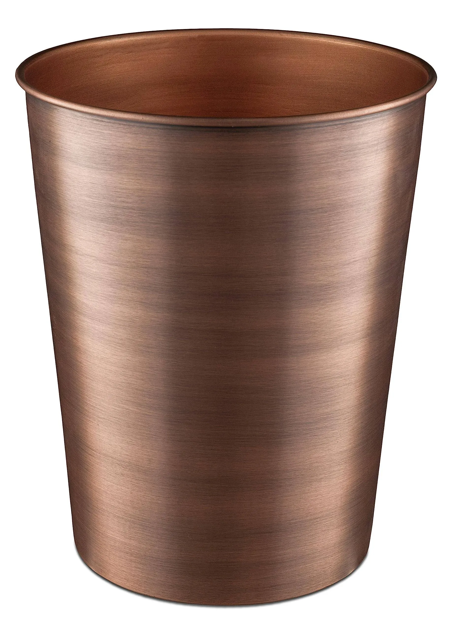 Smooth Metal 10 inch Wastebasket Trash Can