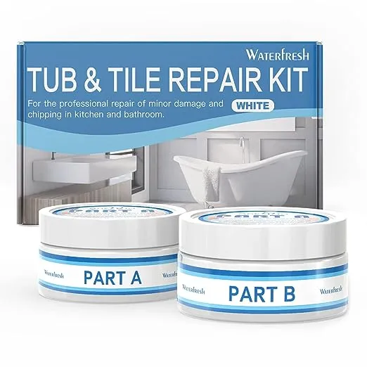 Cracked Porcelain Sink Repair Kit White, High-Gloss Porcelain Repair Kit White, Porcelain Chip Fix for Sinks, Tiles on Enamel, Acrylic, Fiberglass, Ceramic, Shower Kit & Tray