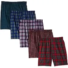 Hanes Ultimate FreshIQ Big Tartan Boxers 5-Pack Men's Underwear Assorted : 2XL