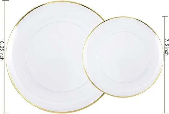 LIYH 60Pcs Pink and Gold Plastic Plates, Pink Plastic Plates for Wedding,Pink Pa