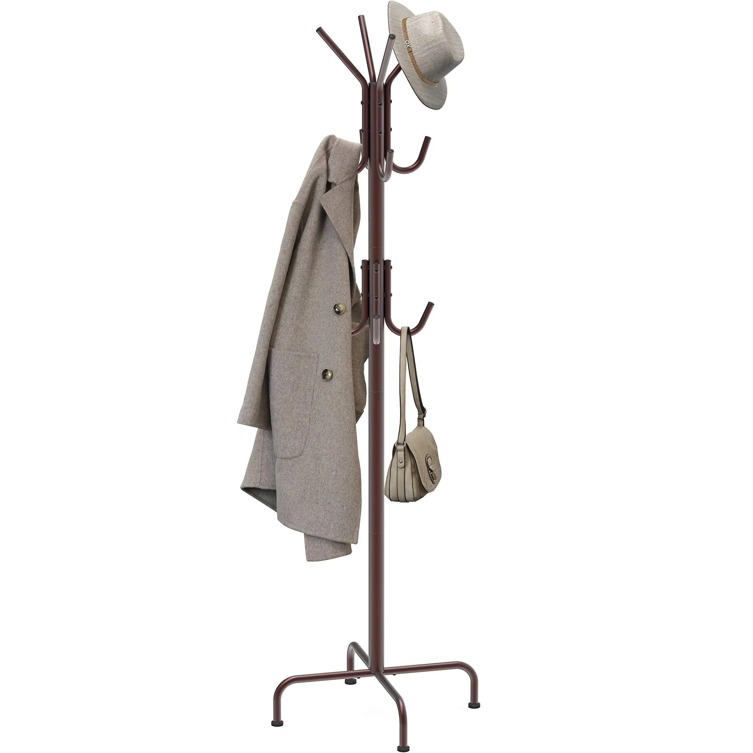 Simplehousewar<wbr/>e Standing Coat and Hat Hanger Organizer Rack, Bronze