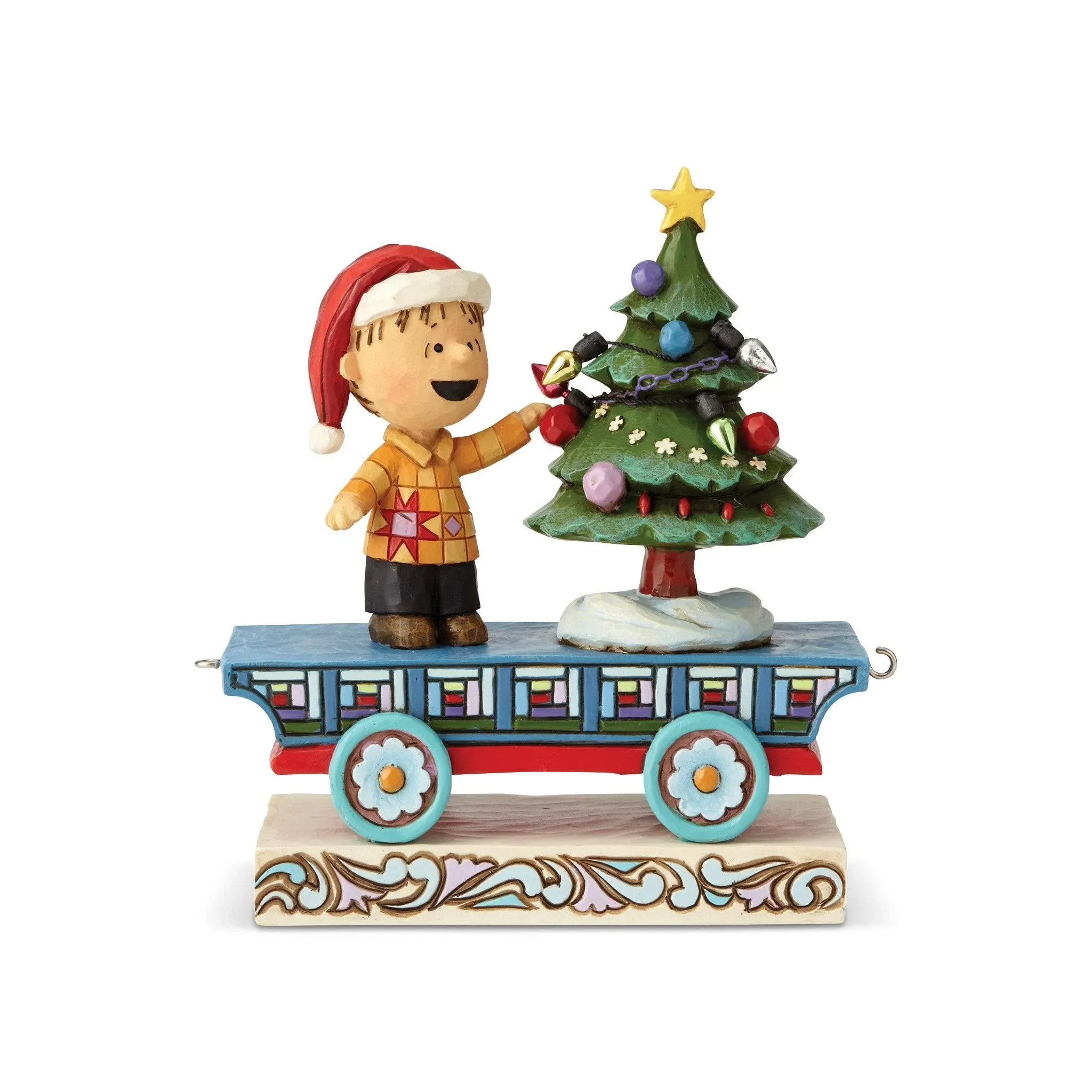 Jim Shore Peanuts Linus Christmas Train Car "All Aglow"