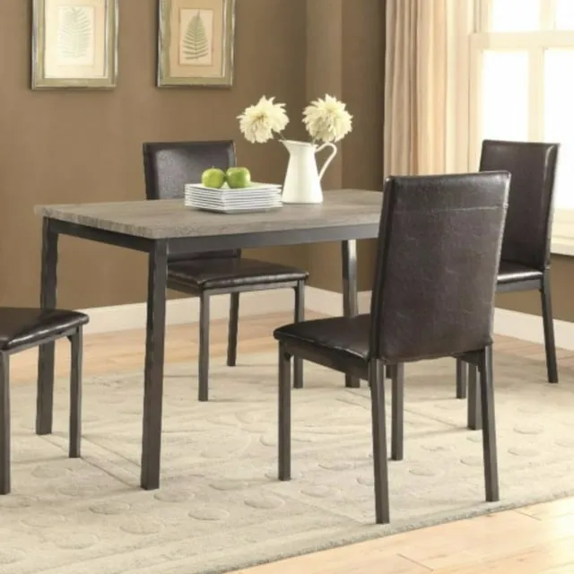 Coaster Home Furnishings Garza Transitional Rectangular 48 Inch Dining Table Composite Wood Top with Metal Legs 100611