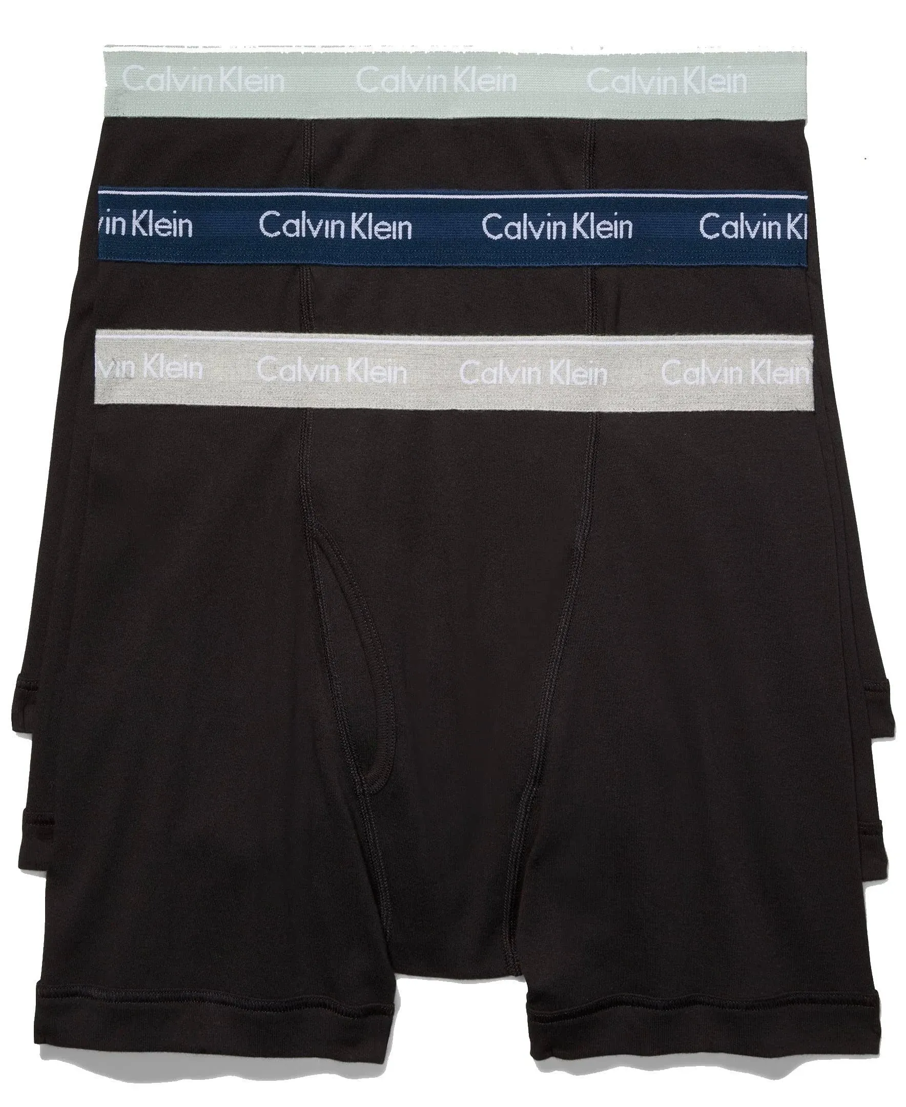 Calvin Klein Mens 100% Cotton Classic Fit Knit Boxers Black 3 Pack XXL New