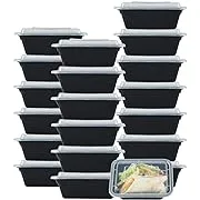 [20 value pack single one compartment 12oz MINI Meal Prep Food Storage Containers - BPA Free Reusable Lunch bento Box with Lids - Spill proof, Microwave, Dishwasher and Freezer Safe