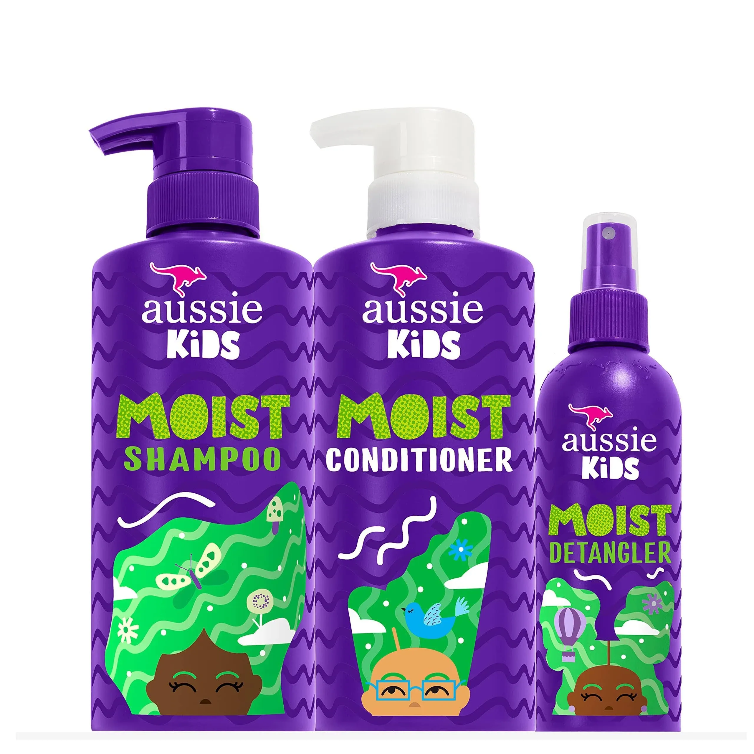 Aussie Kids Shampoo, Conditioner, and Detangler Bundle