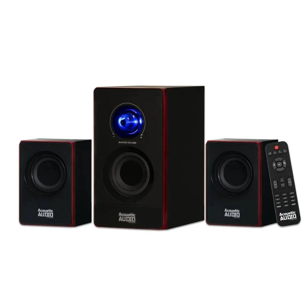 Acoustic Audio AA2103 Bluetooth Multimedia 2.1 Home Theater Computer Speaker System