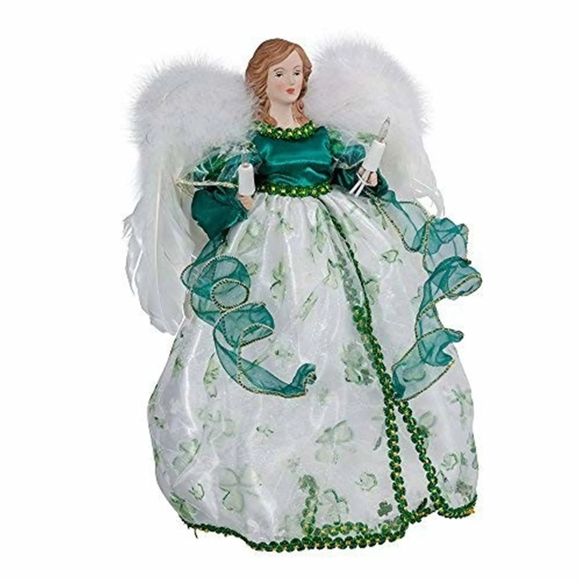 Kurt Adler UL 10-Light Irish Angel Treetop Figurine 12 inch