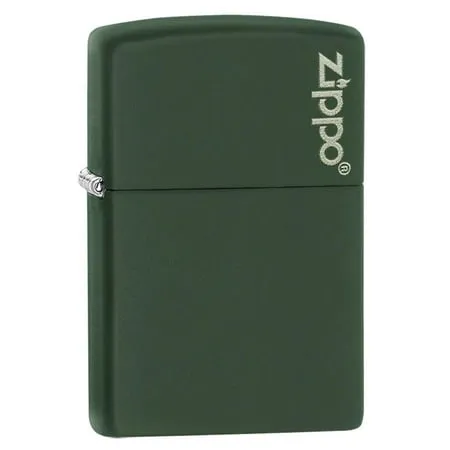 Zippo Green Matte Lighter Zippo Logo