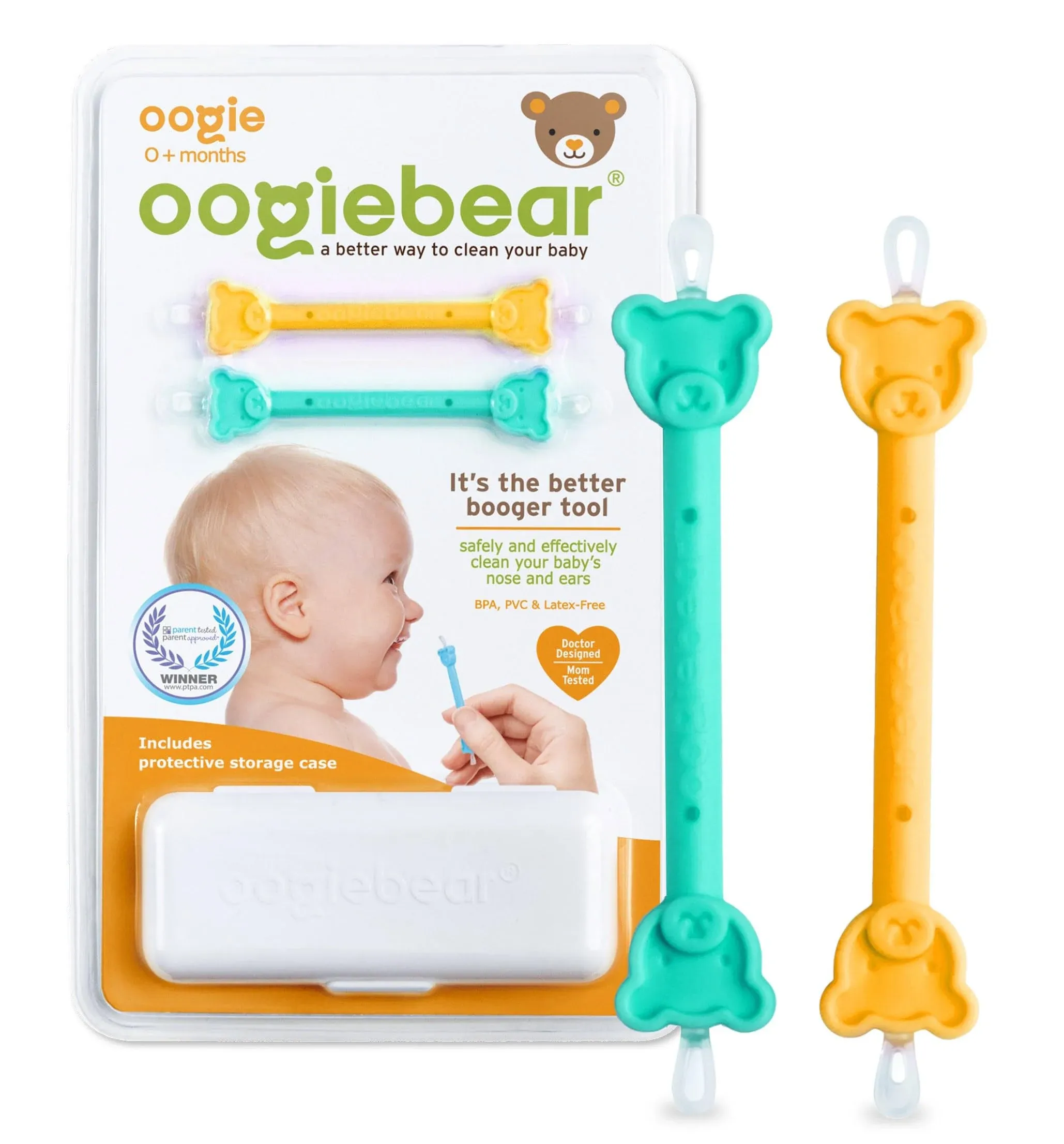 Oogiebear Nasal & Ear Cleaner - 2 Pack Orange / Sea Foam