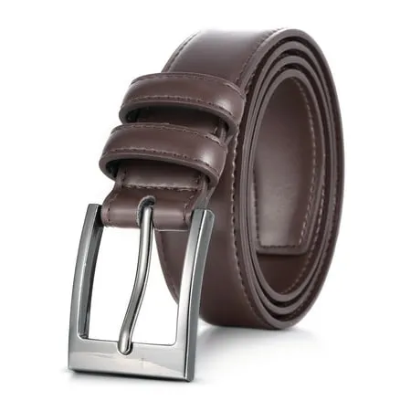 Mio Marino Men's Genuine Leather Dress Belt with Single Prong Buckle