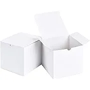 SHIPKEY 10 Pcs White Cardboard Gift Boxes with lids | 6x6x6inch Square Boxes | Medium Gift Boxes Suitable for Party, Wedding, Christmas, Holidays, Birthdays and All Other OccasionsSHIPKEY 10 Pcs White Cardboard Gift Boxes with lids | 6x6x6inch Square Box