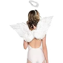 Leg Avenue Women's 2 Pc Feathered Angel Wings and Halo Costume Accessory Kit