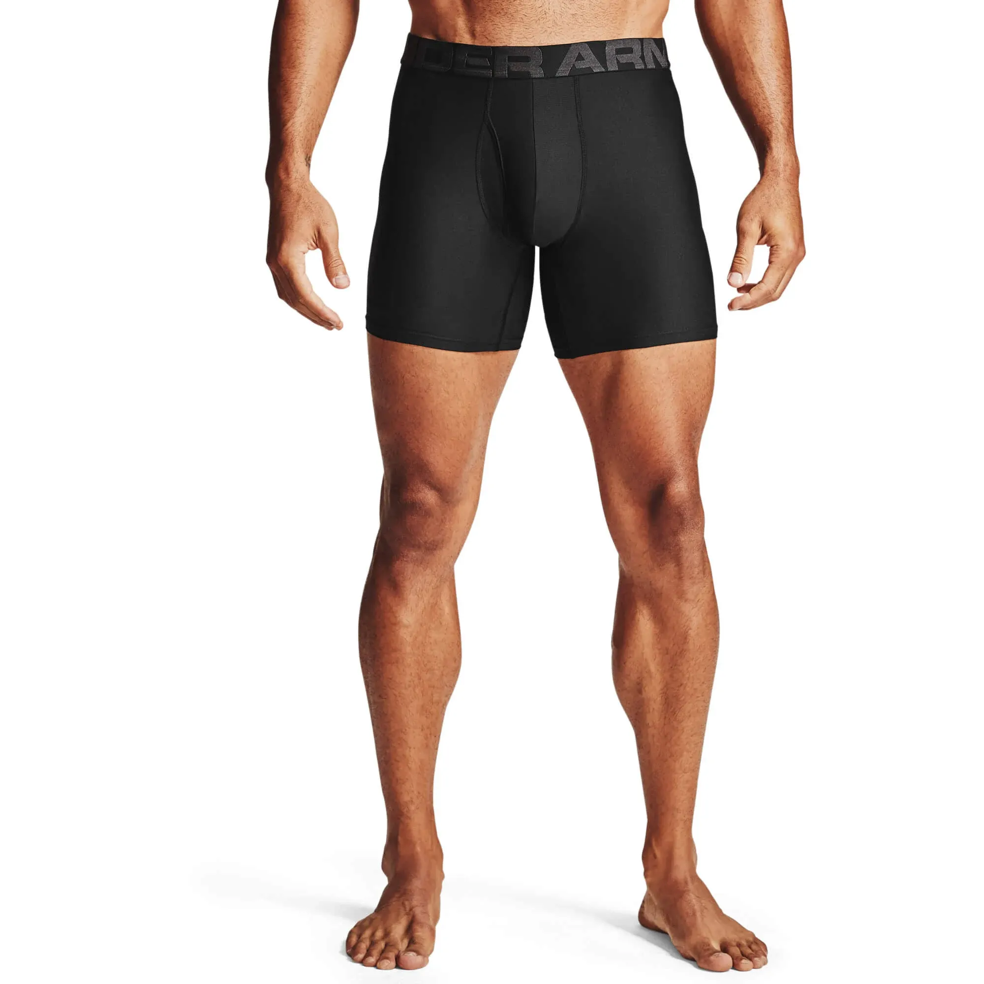 Under Armour Men's Tech 6" Boxerjock 2 Pack - Black - 3XL