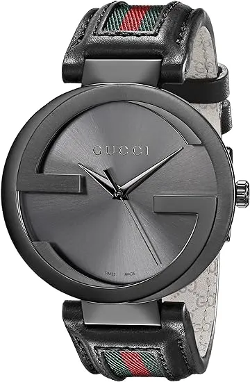 Mens Gucci Black PVD 42 MM XL Interlocking GG Diamond Watch 1.25 Ct YA133206