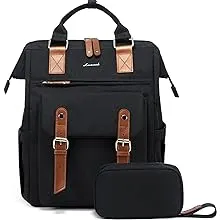 LOVEVOOK Laptop Backpack Purse for Women Work Travel Backpack Commuter Business Computer Bag Teacher Doctor Nurse Bags, College Backpack Daypack with USB Charging Port, 15.6 Inch, Black-brown