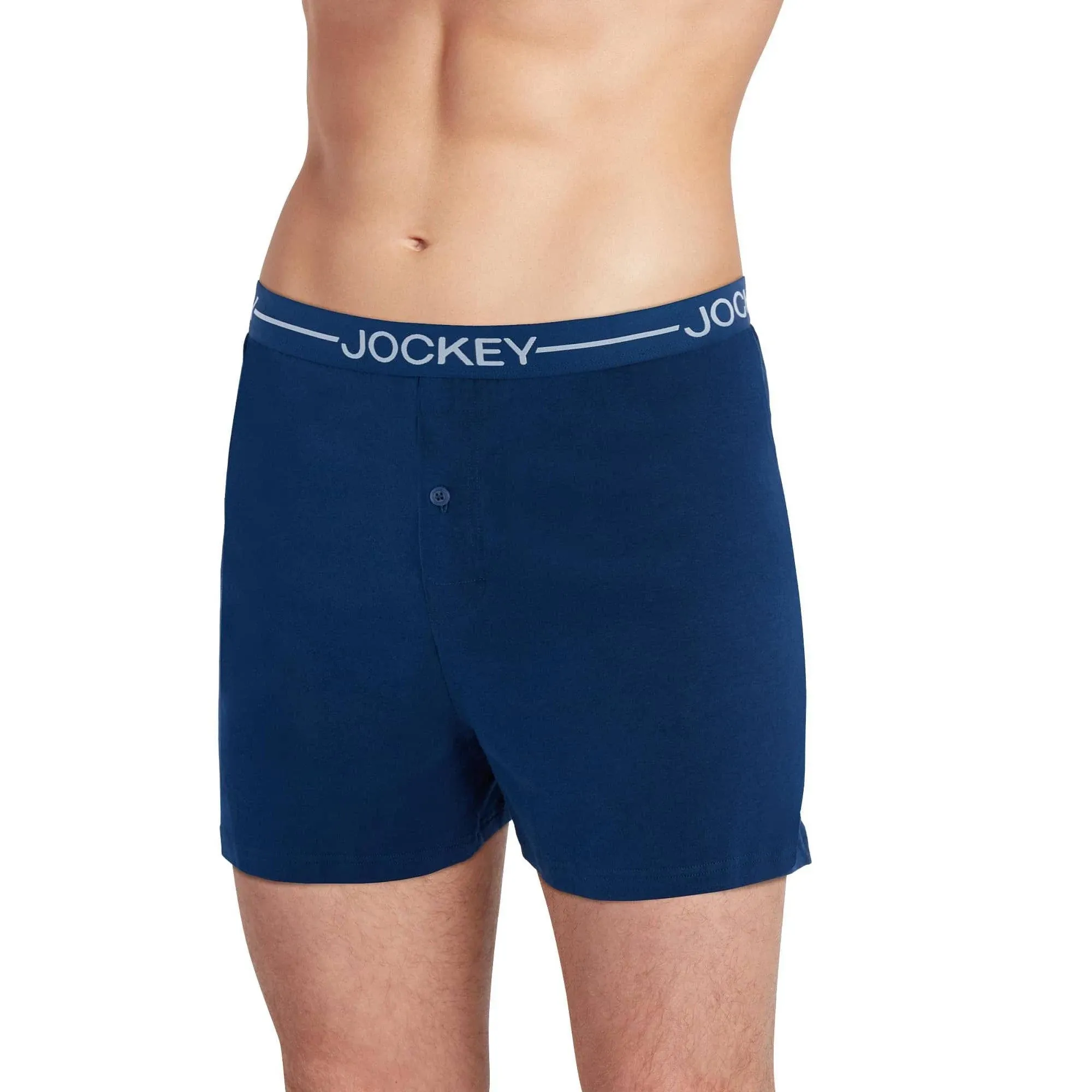 Jockey Men's Organic Cotton Stretch 4" Boxer S Black