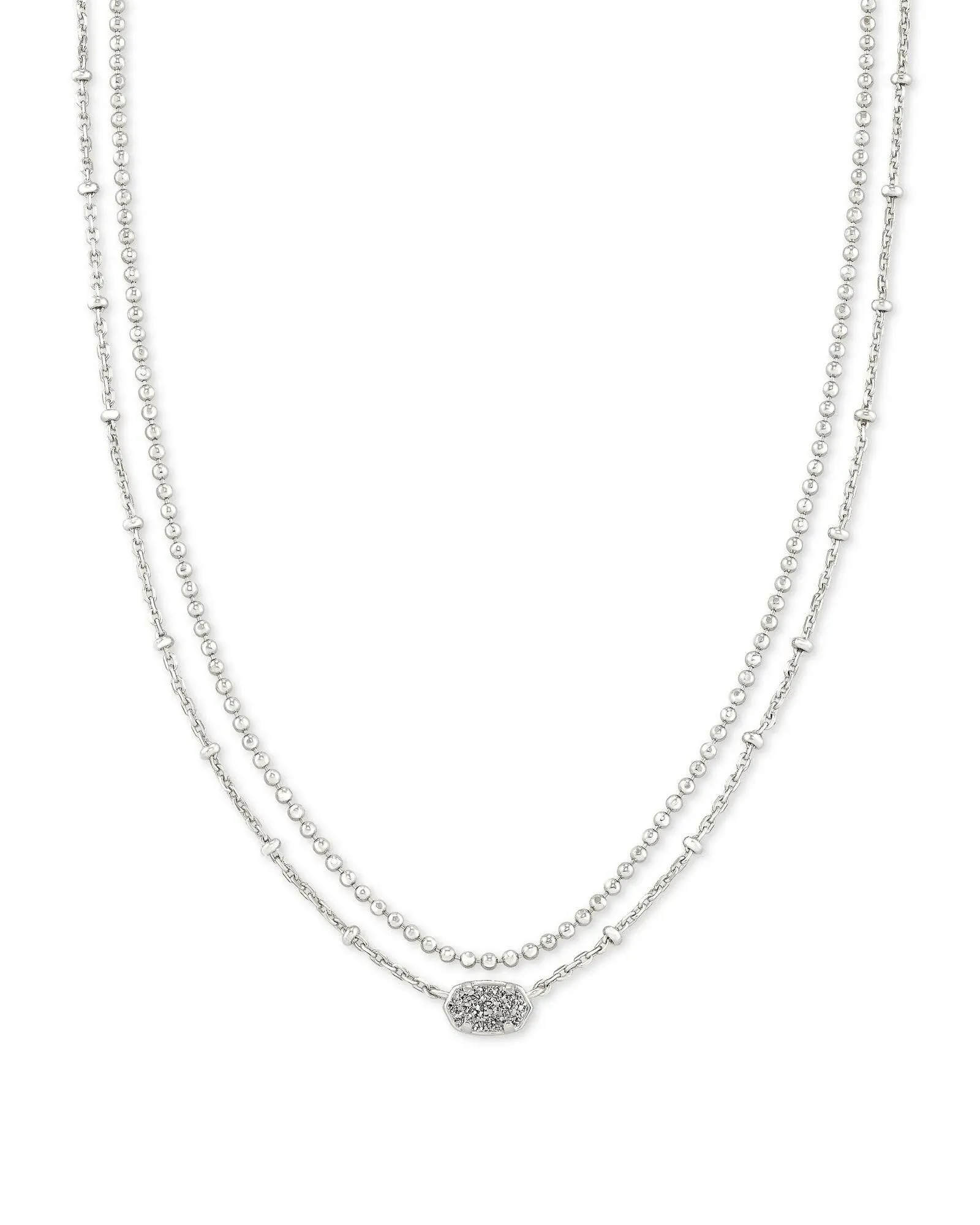 Kendra SCOTT- Emilie Multi Strand Necklace Platinum Drusy