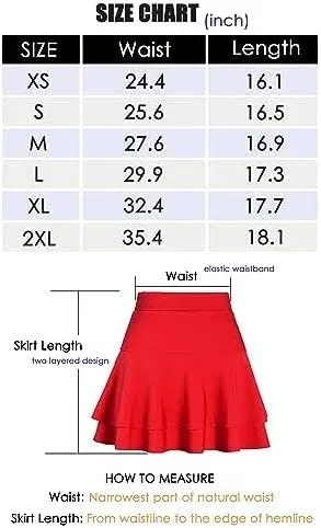 Afibi Casual Mini Stretch Waist Flared Plain Pleated Skater Skirt