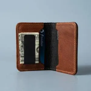 The Gates Personalized Leather Bifold Money Clip Front Pocket Wallet