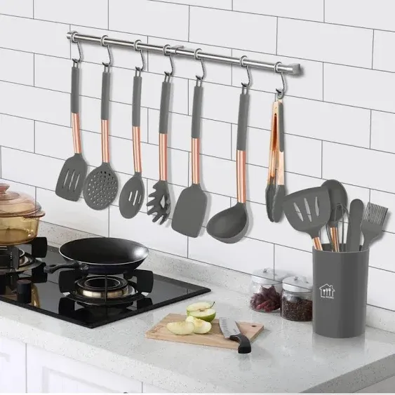 Silicone Cooking Utensil Set, Umite Chef Kitchen Utensils 15pcs Cooking Utensils ...