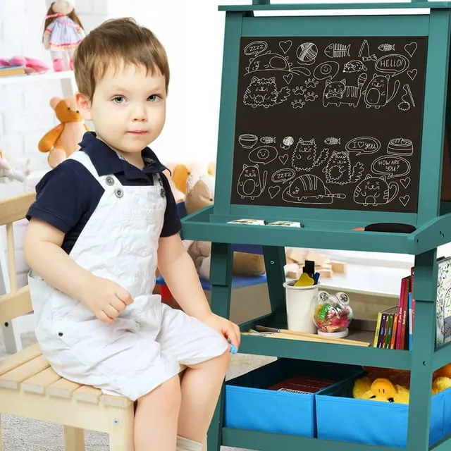 Costway 3 in 1 Double-Sided Storage Art Easel