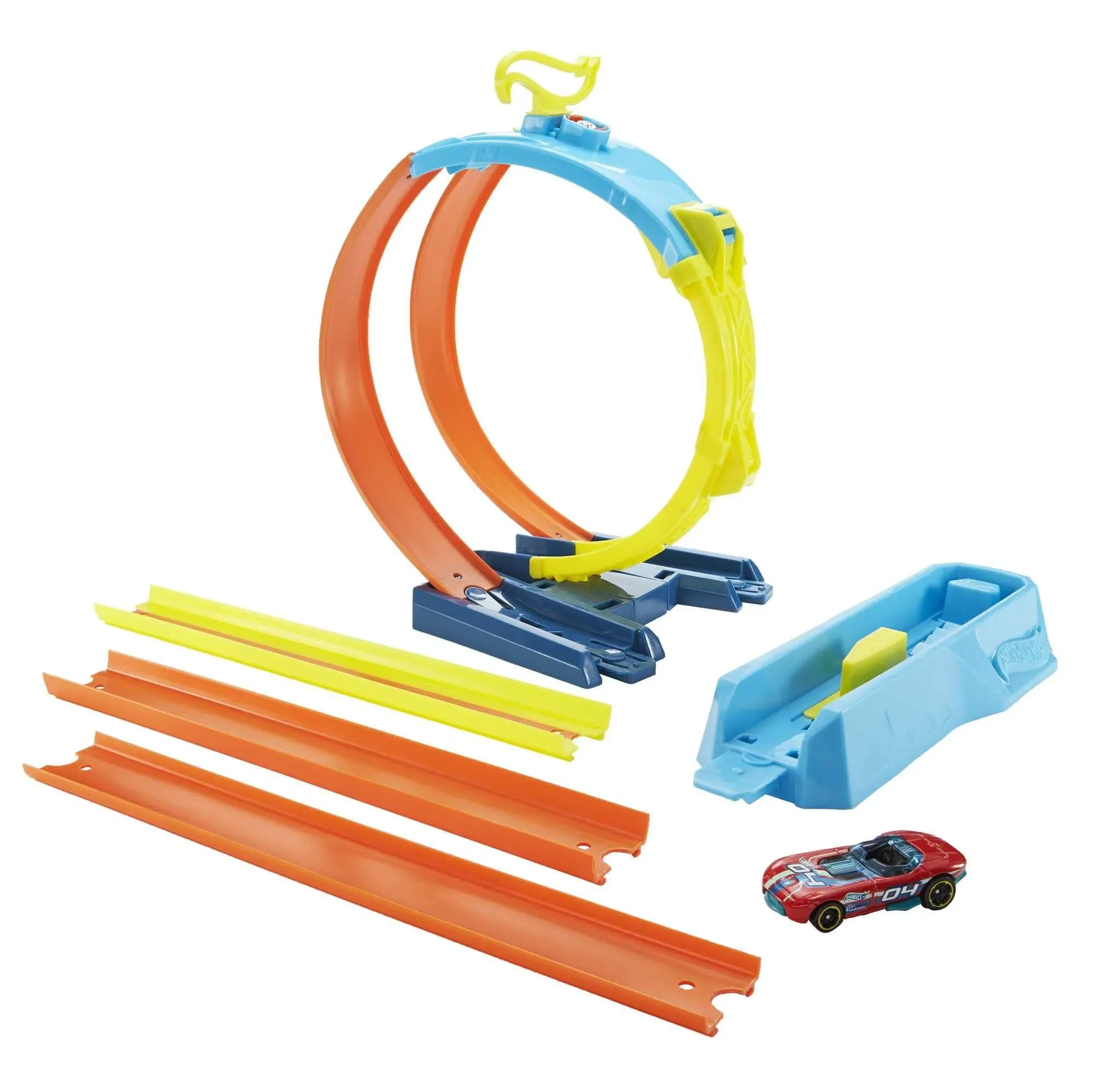 Hot Wheels Track Builder Unlimited Split Loop Pack with 1Car NIB