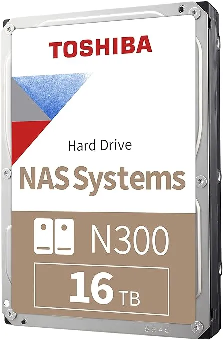 Toshiba N300 8TB NAS 3.5-Inch Internal Hard Drive - CMR SATA 6 GB/s 7200 RPM 256 MB Cache - HDWG480XZSTA