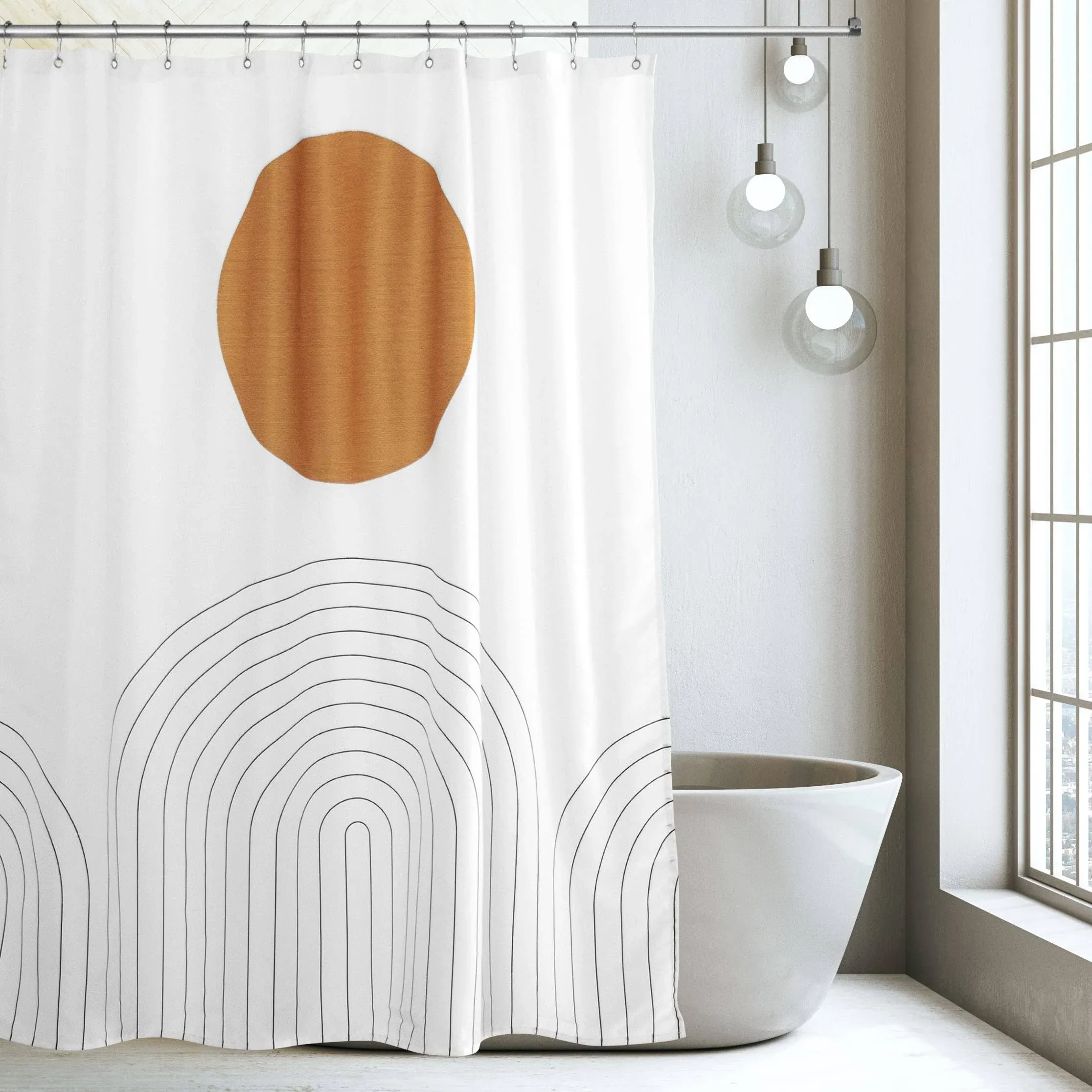 Shaina Sun and Arches Boho Shower Curtain 72 x 72 - Abstract and Minimalist