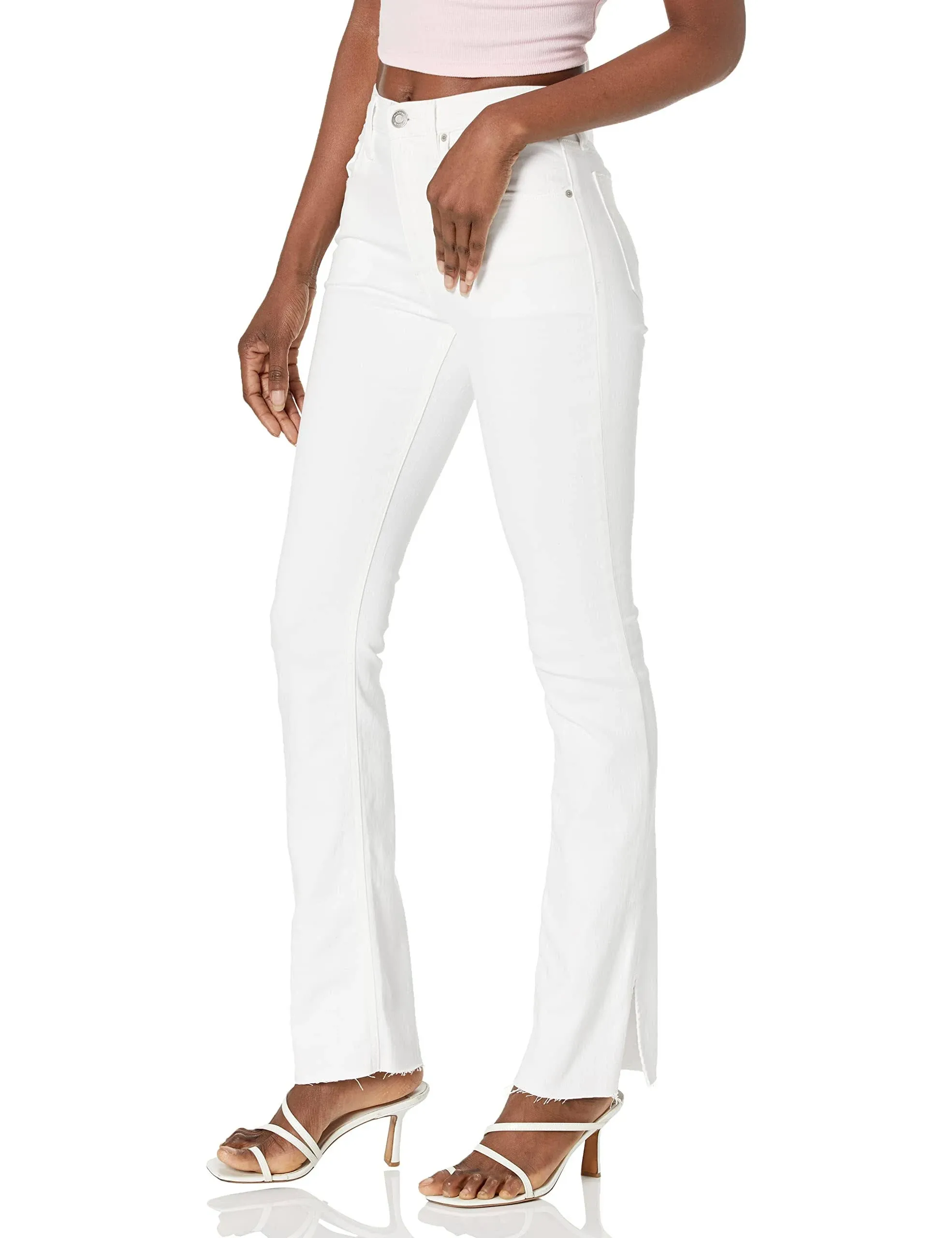 Hudson Jeans Barbara White High-Rise Baby Bootcut Jean