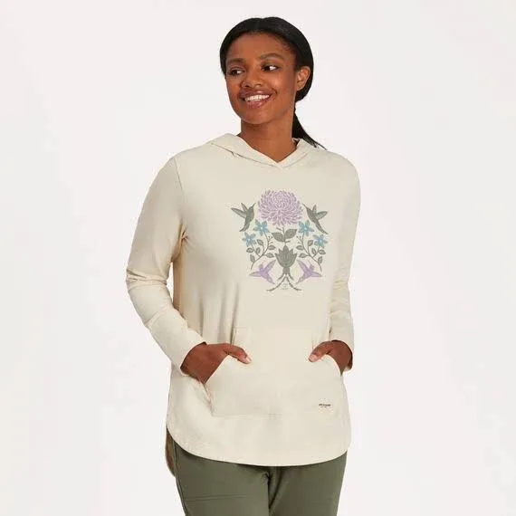 Life is Good Hummingbirds Mirror Crusher™-Flex Hoodie Tunic