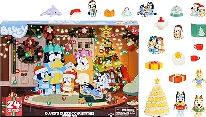 Bluey's Exclusive Advent Calendar Pack. Open the Packaging To Find A Bluey Surprise Each Day For 24 days Including Exclusive Figures! | Amazon Exclusive