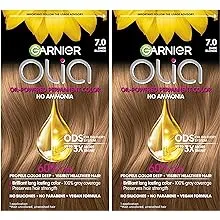 Garnier Hair Color Olia Oil Powered Permanent, 7.0 Dark Blonde, 2 Count