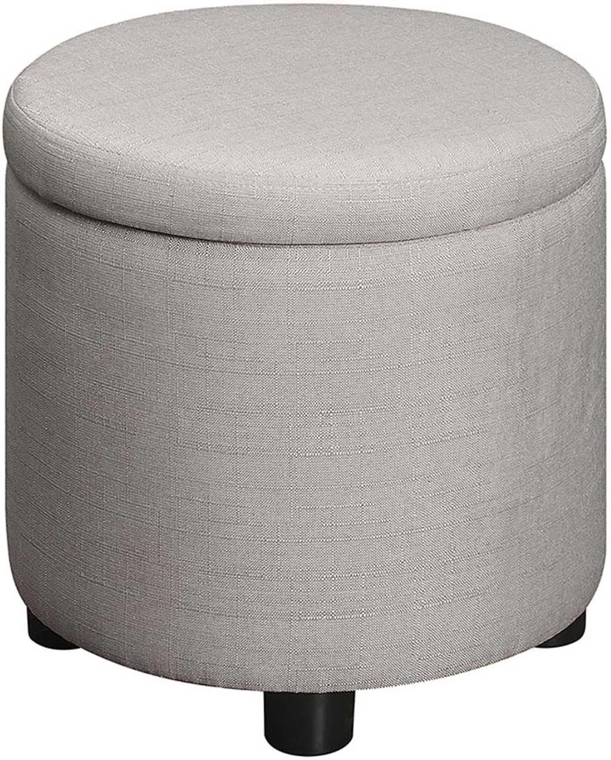 Designs4Comfort Round Accent Storage Ottoman with Reversible Tray Lid