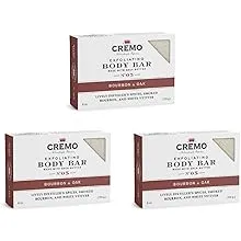 Cremo Bourbon & Oak Exfoliating Body Bars (3-Pack) - A Sophisticated Blend of Distiller’s Spice, Fine Bourbon and White Oak