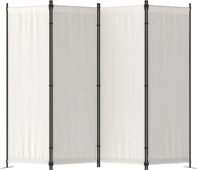 Room Divider Folding Privacy Screen, 88” Portable Separating with 4 Panel White