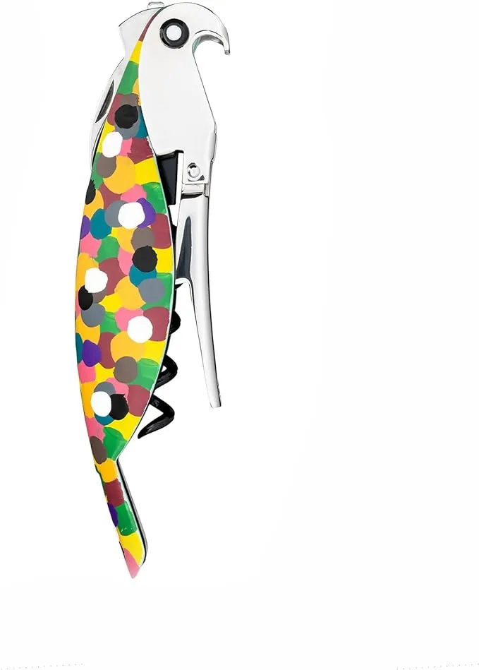 Alessi Parrot Sommelier Design Corkscrew, Multicolored