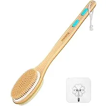 Metene Shower Brush with Soft and Stiff Bristles, Bath Dual-Sided Long Handle Back Scrubber Body Exfoliator for Wet or Dry BrushingMetene Shower Brush with Soft and Stiff Bristles, Bath…