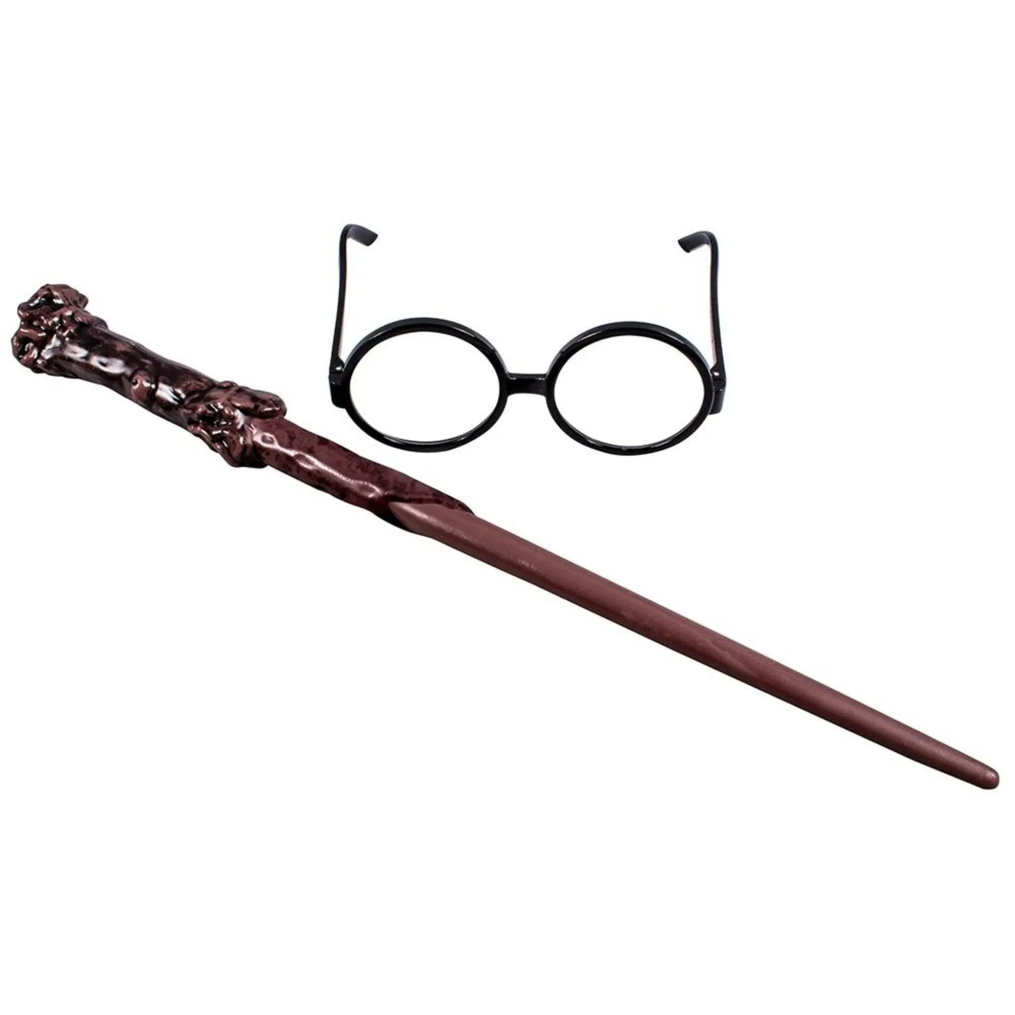 Disguise Harry Potter Accessories Set, Costume Wand and Glasses Kit Black & Brown, Childrens Size