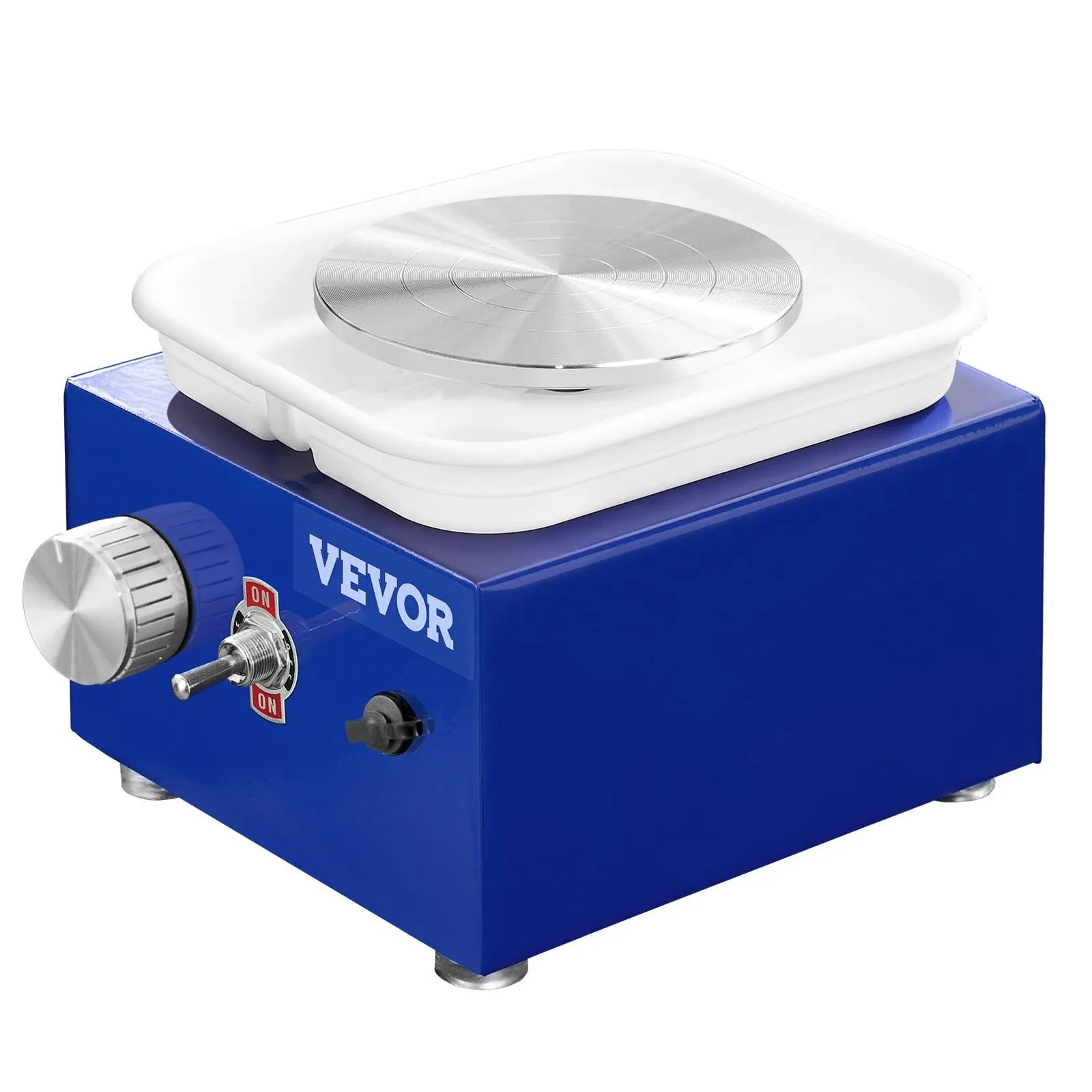 VEVOR Mini Pottery Wheel 2 Turntables 2.6in / 3.9in Ceramic Wheel Forming Machine Adjustable 0-300RPM Speed Abs Detachable Basin Sculpting Tools