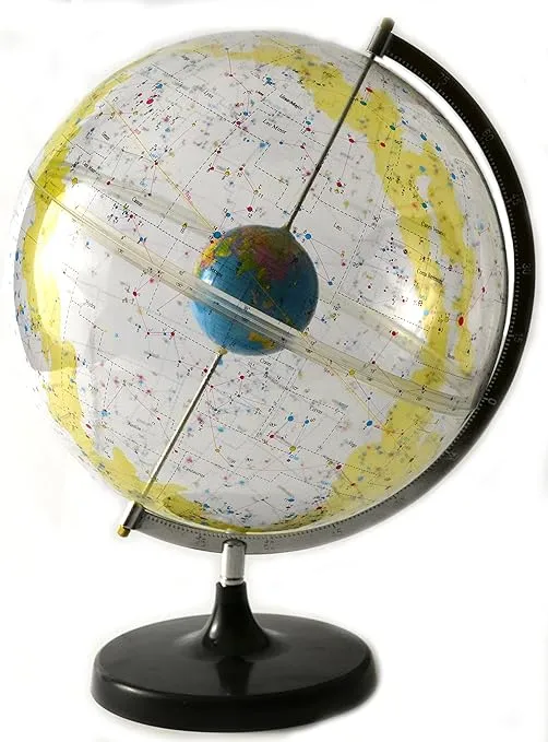 EISCO Celestial Star Globe - 12" Globe Diameter - 17.5" Tall on Stand - Shows the Milky Way, Major Stars, Constellations Relative to Earth