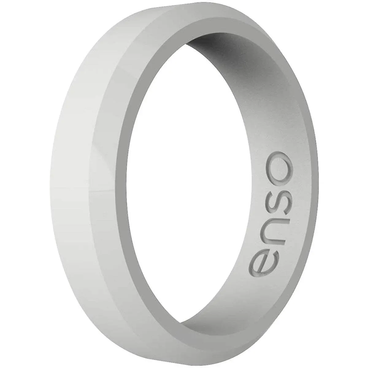 Enso Rings Thin Bevel Series Silicone Ring - Misty Grey