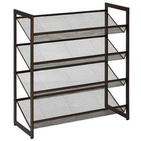 Giantex Shoe Rack 2/3/4-Tier Iron Shoe Shelf w/ 2 Placement Modes Space Saving Layered Shoes Shelving Freestanding Assembled Shoes Storage Organizer for Living Room Entryway & Cloakroom