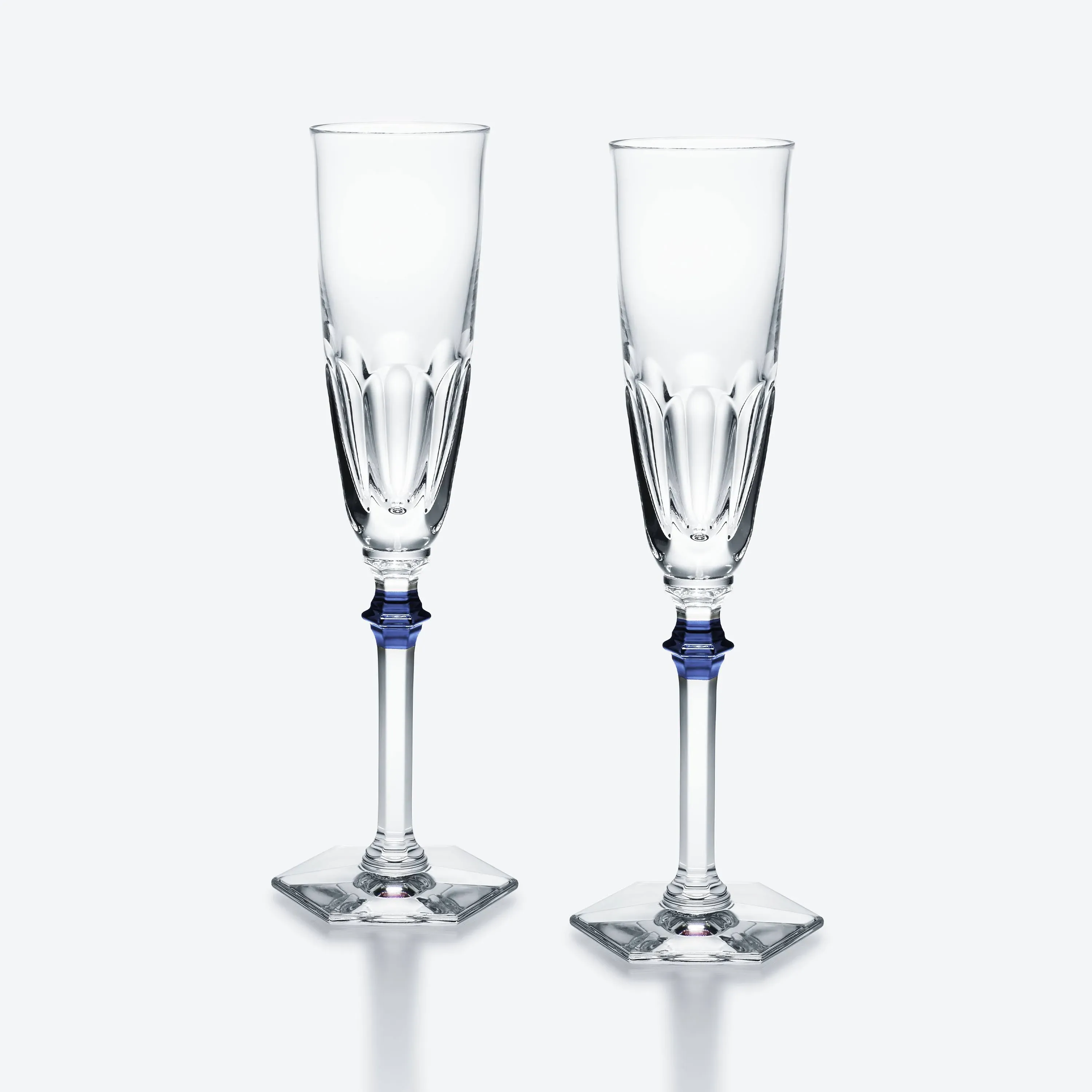 Baccarat Harcourt Eve Flute Clear & Blue / Set of 2