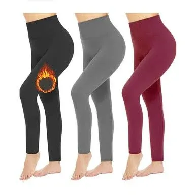 Women’s Fleece Lined High Waist Soft Stretchy Warm Winter Leggings (3-Pack ...