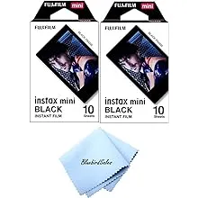 Fujifilm Instant Mini Black Frame Film BluebirdSales Starter Kit (2 Pack) 20 Exposures