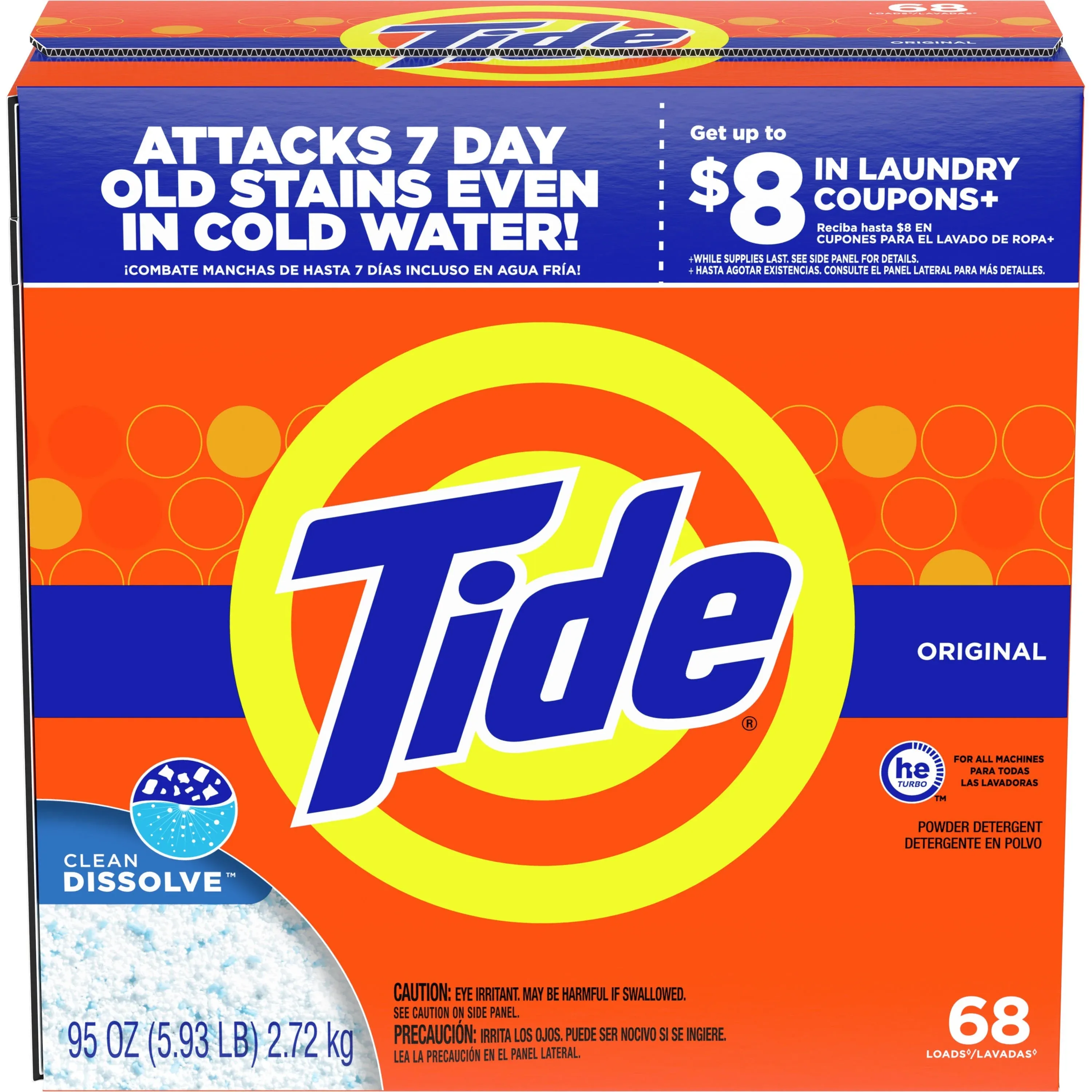 Tide Powder Laundry Detergent, Original, 68 Loads - 95 oz box