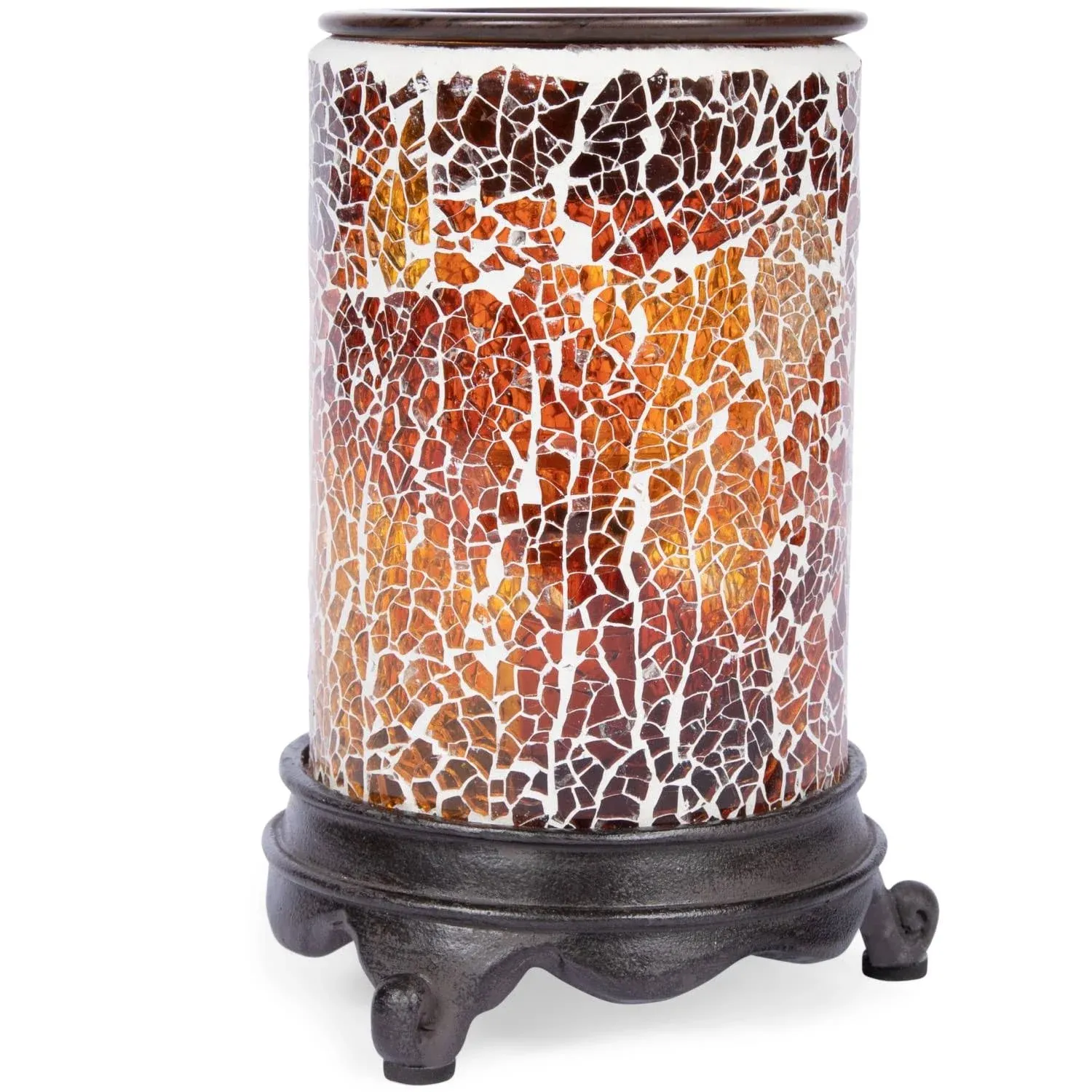 VP Home Wall Plug-in Wax Warmer - Mosaic Glass Glowing Amber Electric Fragrance Candle Warmer and Night Light - for Scented Wax, Essential Oils, Candle Wax Melts, Tarts - Scent Warmer Night Light