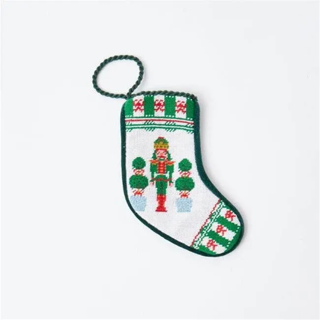 Peking Handicraft Nutcracker Embroidered Christmas Stocking, 18-inch Length, Poly and Cotton Velvet, Holiday Seasonal Decoration